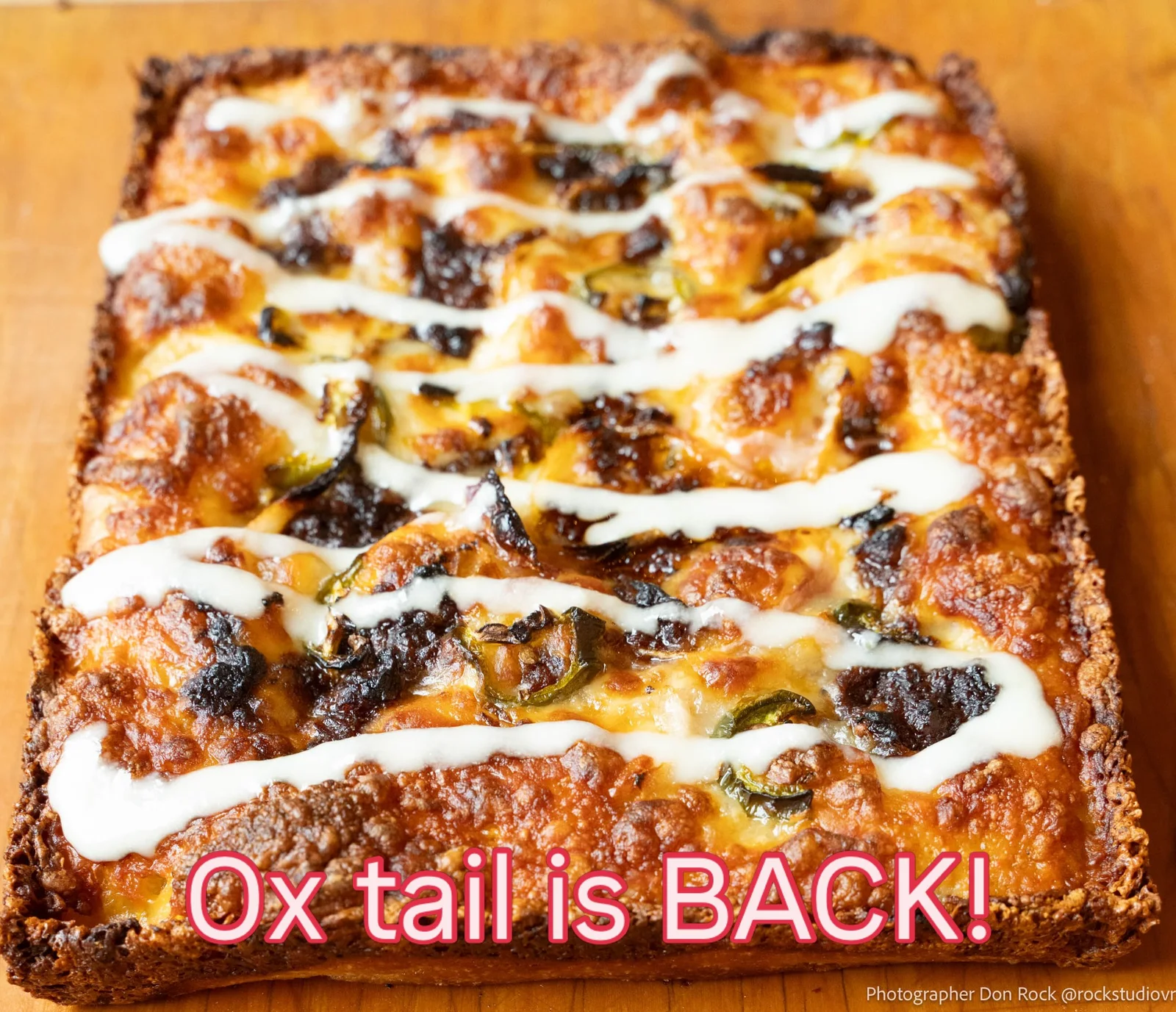 Old Friend Detroit-style oxtail pan pizza