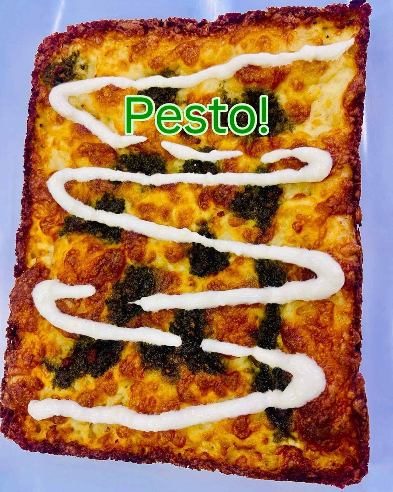 Dad's Pesto Detroit-style pizza from Old Friend